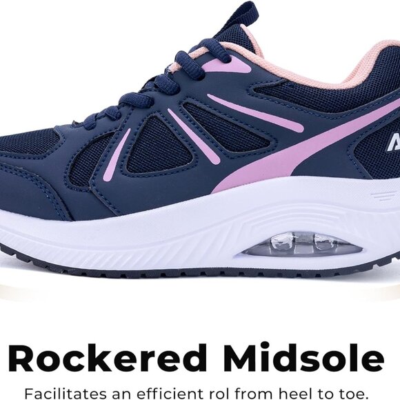 Womens Walking Shoes Breathable Mesh Arch Support Flat Feet Orthotic Sneakers - Picture 2 of 7